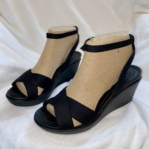 Crocs Women's Adjustable Ankle Strap Wedge Comfort Sandal